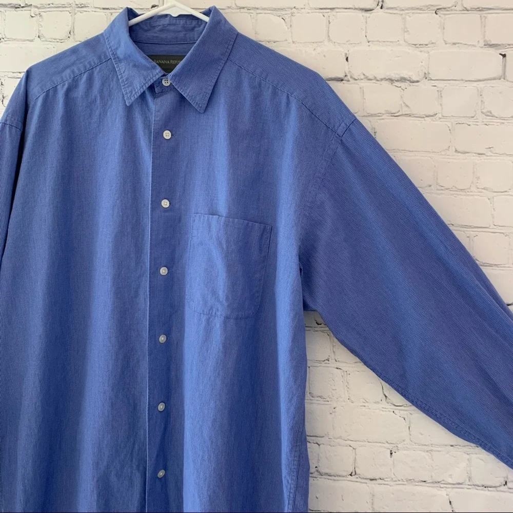 Banana Republic men’s long sleeve plaid button down shirt | size Large